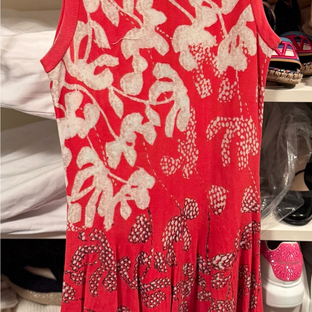 NIC+ZOE Red and White Midi Dress